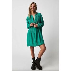 New Free People x CP Shades Yoko Tunic Dress Long Sleeve Green Medium